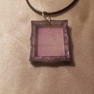 Picture Frame Purple Black Cord Necklace
