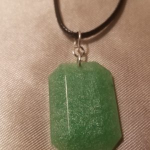 Jewel Green Black Cord Necklace