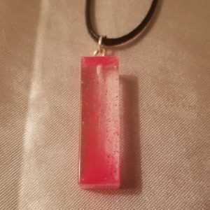 Rectangular Drop Red Colour Drip Brown Cord Necklace