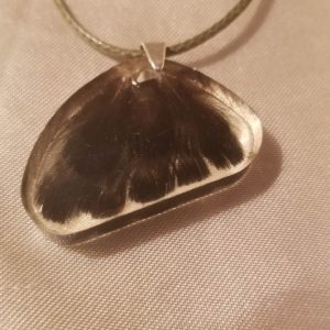 Oblong Pheasant Feather Green Cord Necklace Style 2