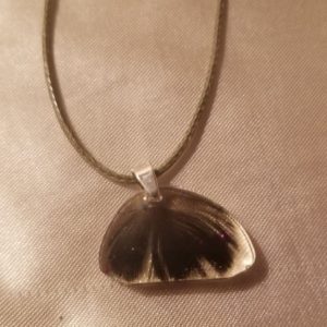 Oblong Pheasant Feather Green Cord Necklace Style 1