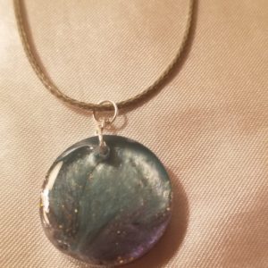 Round Aqua/Purple/Sparkles Green Cord Necklace
