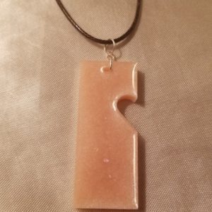 Half Heart Peach Brown Cord Necklace