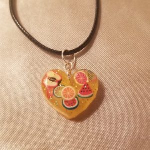 Heart Summer Time Fun Brown Cord Necklace Style 2