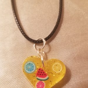 Heart Summer Time Fun Brown Cord Necklace Style 1