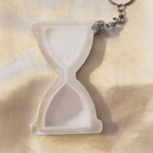 White Sand Timer Keychain