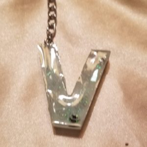 Letter V Ocean Keychain