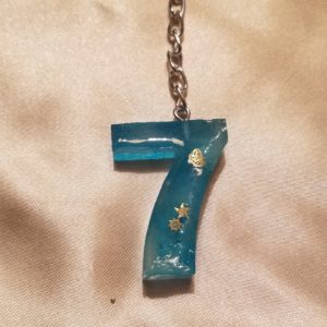 Number 7 Ocean Keychain