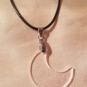 Moon Clear/Sparkle Black Cord Necklace
