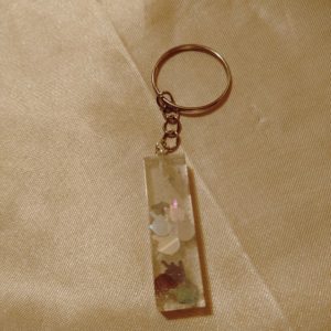 Letter I Middle Finger Glitter Keychain