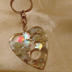 Ouija Planchette Middle Finger Glitter Keychain