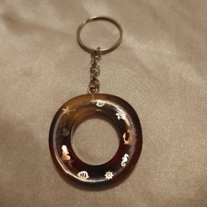 Letter O Black/Red/Blue Keychain