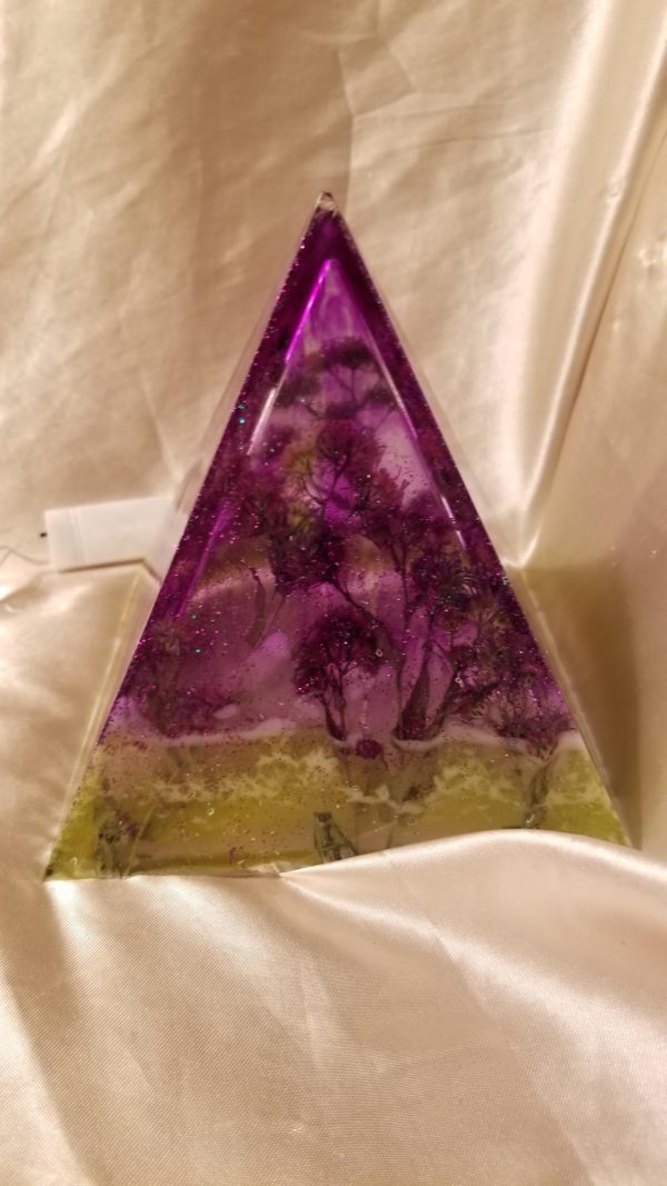 Purple/Gold Manitoba Wildflower Pyramid Lamp - Image 5
