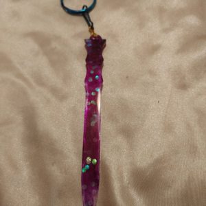 Purple/Glitter Flat Sword Keychain