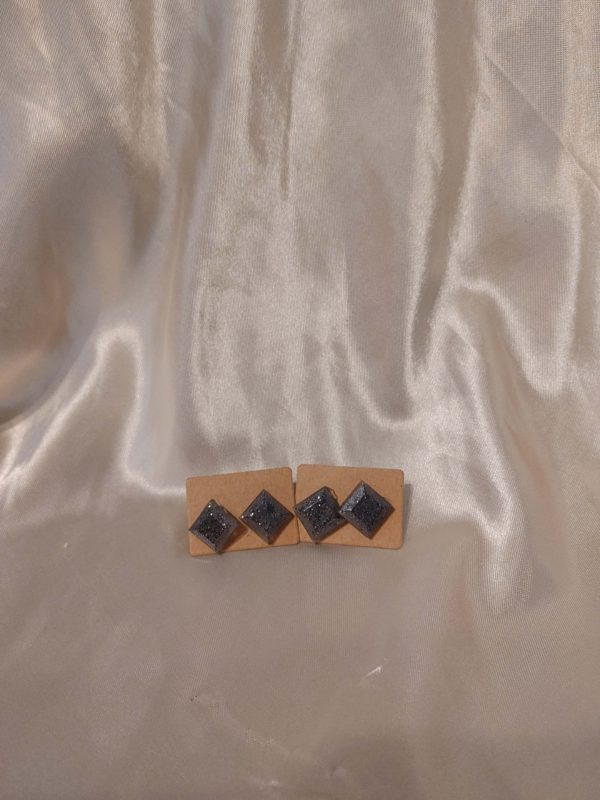 Diamond Black Sparkles Stud Earrings