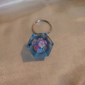 Blue Crystal Butterflies/Flowers Keychain Style 2