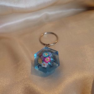 Blue Crystal Butterflies/Flowers Keychain Style 1