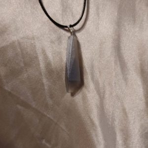 Grey Crystal Black Cord Necklace Style 1