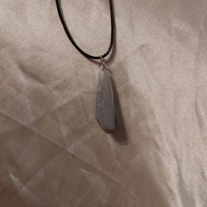 Grey Crystal Black Cord Necklace Style 2