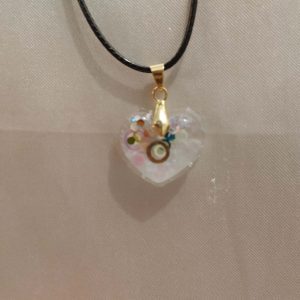 Heart Party Theme Glitter Black Cord Necklace Style 1