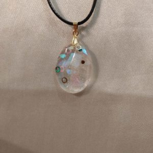 Jewel Party Theme Glitter Black Cord Necklace Style 2