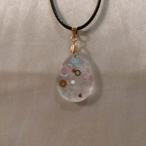 Jewel Party Theme Glitter Black Cord Necklace Style 3