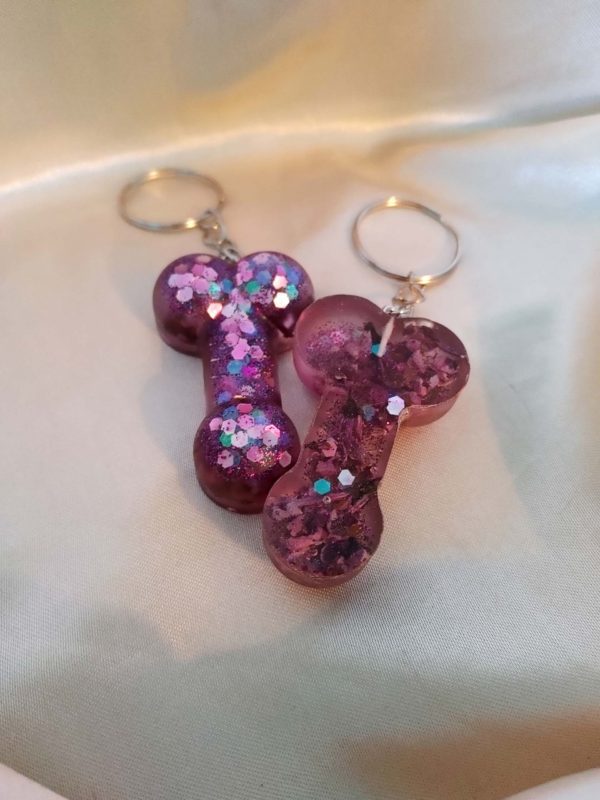 Purple/Lilacs/Sparkles "Delightful Dick" Keychain