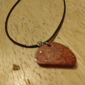 Oblong Red Black Cord Necklace