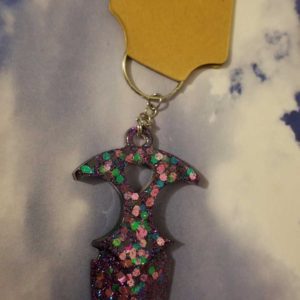 Purple/Glitter Dagger Keychain