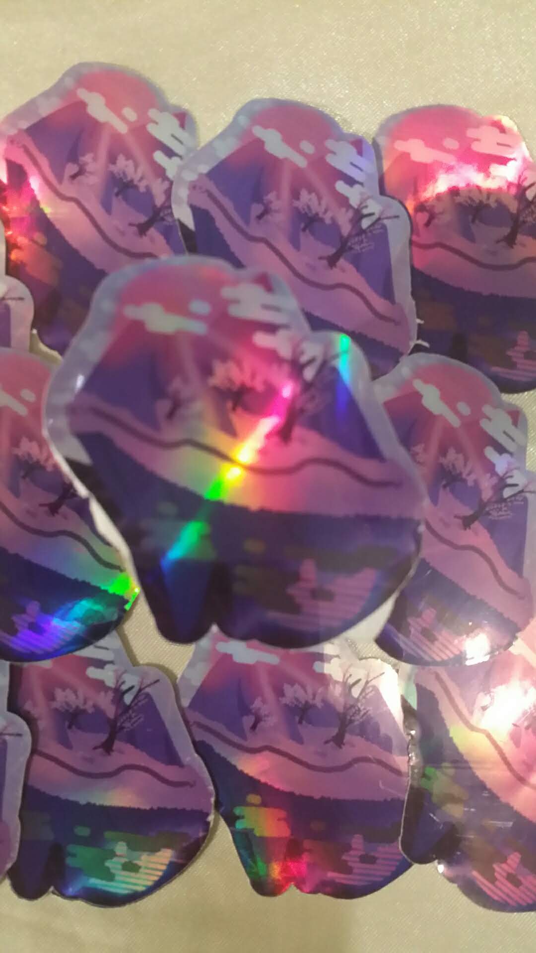 Floating Island Holographic Stickers