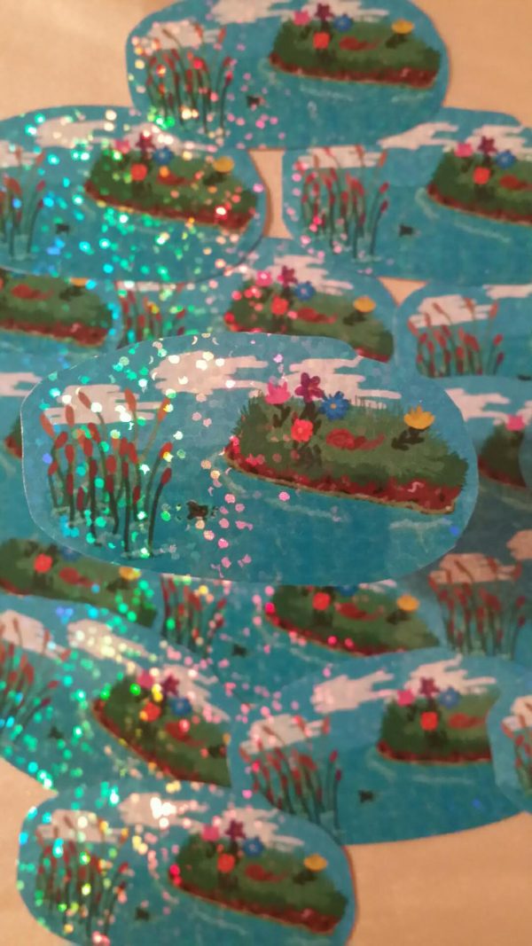 Frog Pond Sparkle Glitter Holographic Stickers