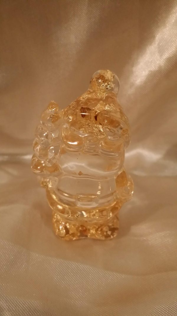 Santa Clear/Gold Flakes Figurine