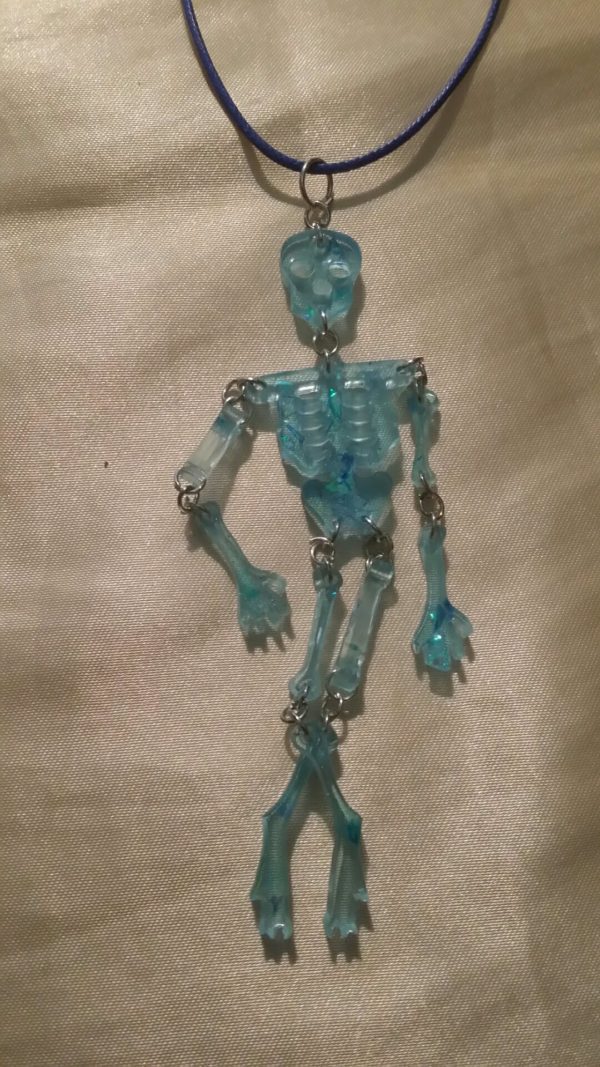 Skeleton Blue Blue Cord Necklace