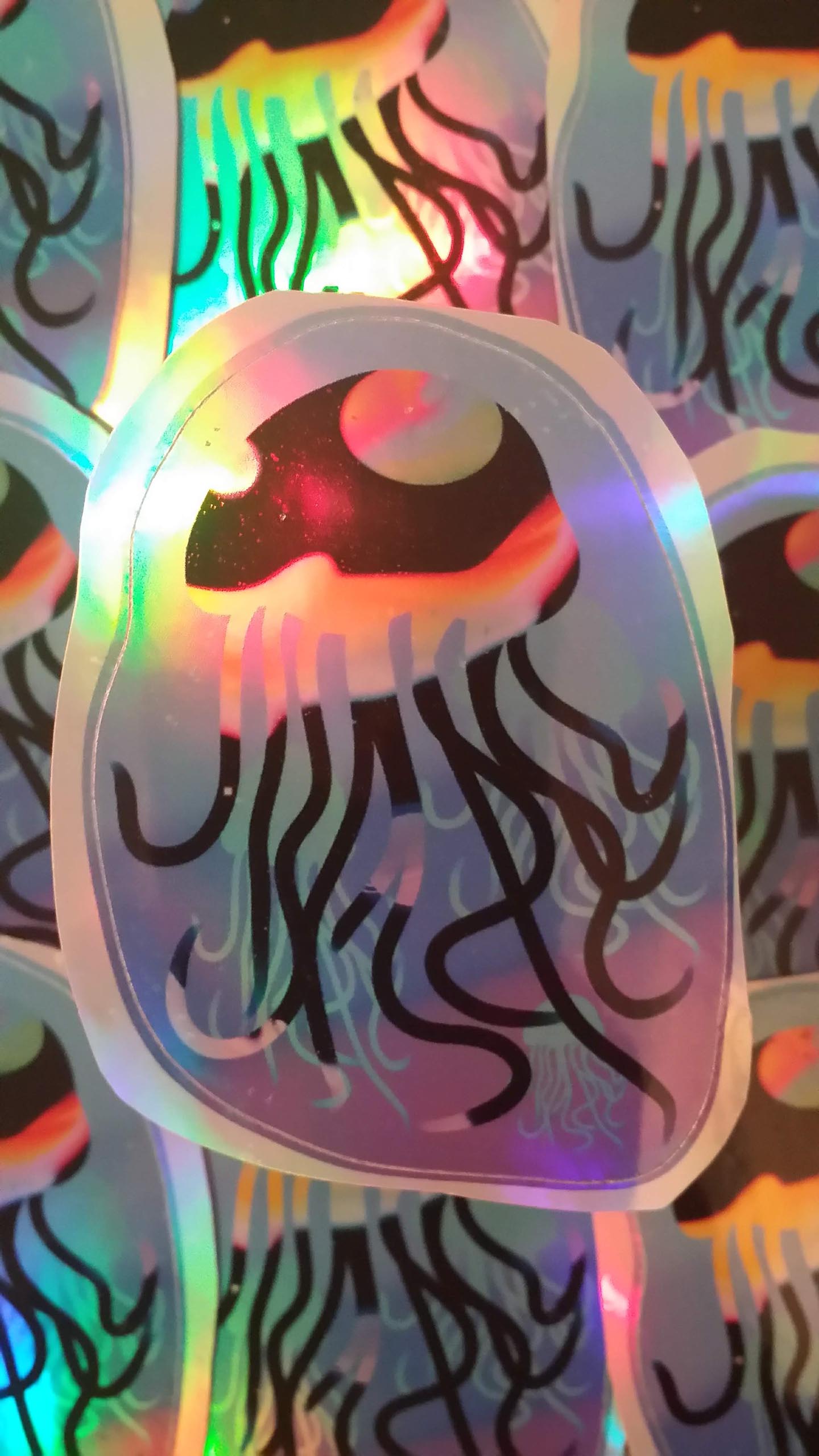 Space Jellyfish Holographic Stickers