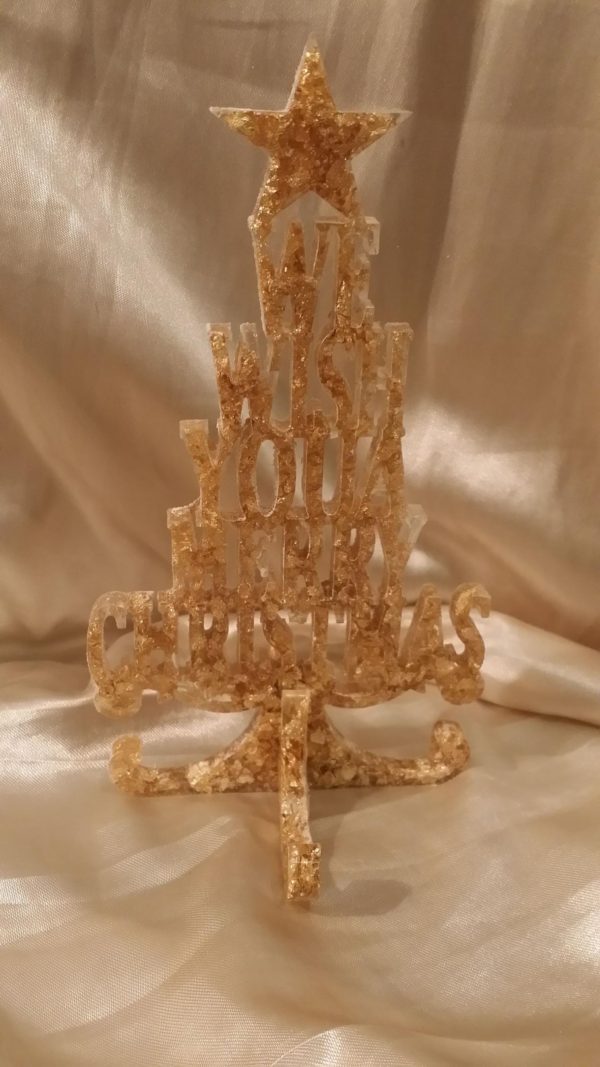 We Wish You A Merry Christmas' Gold Flake Tree