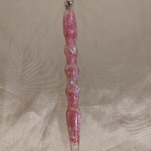 Pink Glitter Round Sword Magnet Release Ball Keychain Style 2