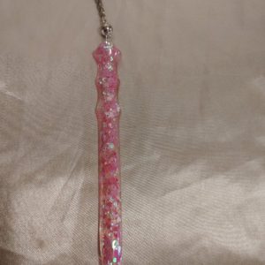 Pink Glitter Round Sword Magnet Release Ball Keychain Style 3