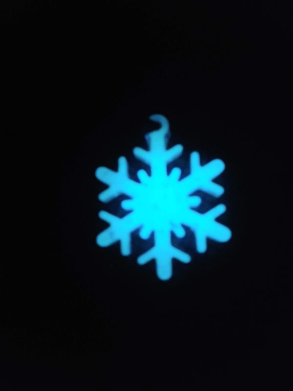 Snowflake Blue Glow-in-the-Dark/Blue Holographic Glitter Hanging Ornament Style 1 - Image 2