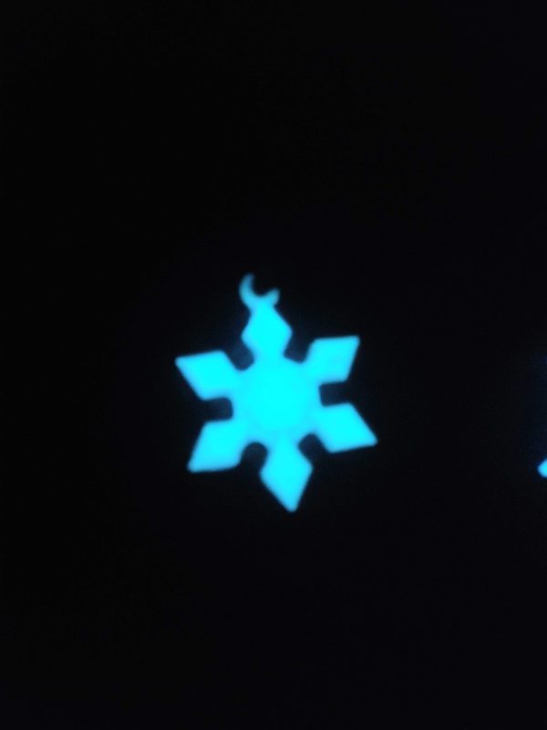 Snowflake Blue Glow-in-the-Dark/Blue Holographic Glitter Hanging Ornament Style 3 - Image 2