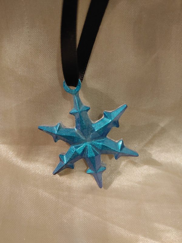 Snowflake Blue/Green Colour Shift Hanging Ornament Style 2