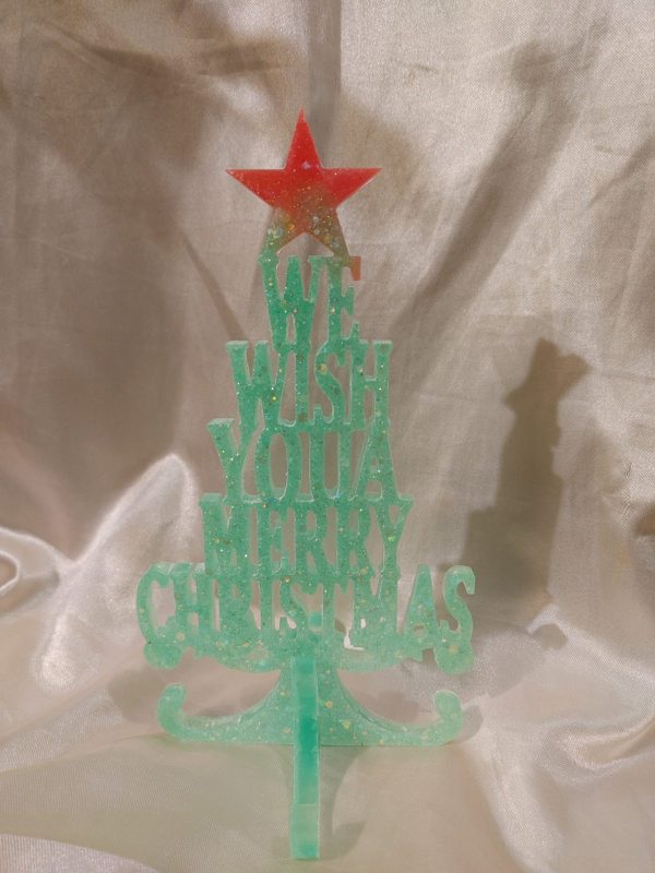 We Wish You A Merry Christmas Pink/Green Glow-in-the-Dark Tree