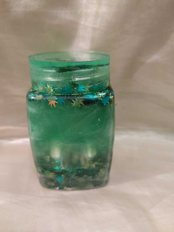High Maintenance' Green/Green Leaf Tray, Jar & Ashtray Set - Image 4