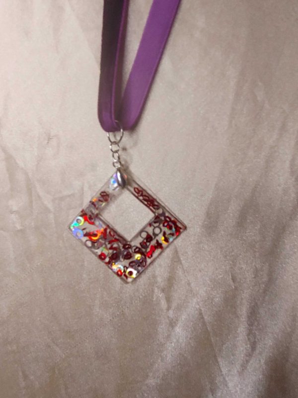 Purple Velvet Square/Square 'Kinky Cuffs' Choker Necklace