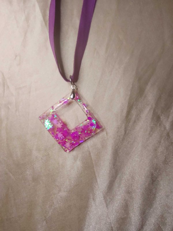 Purple Velvet Square/Square 'Pretty High' Choker Necklace