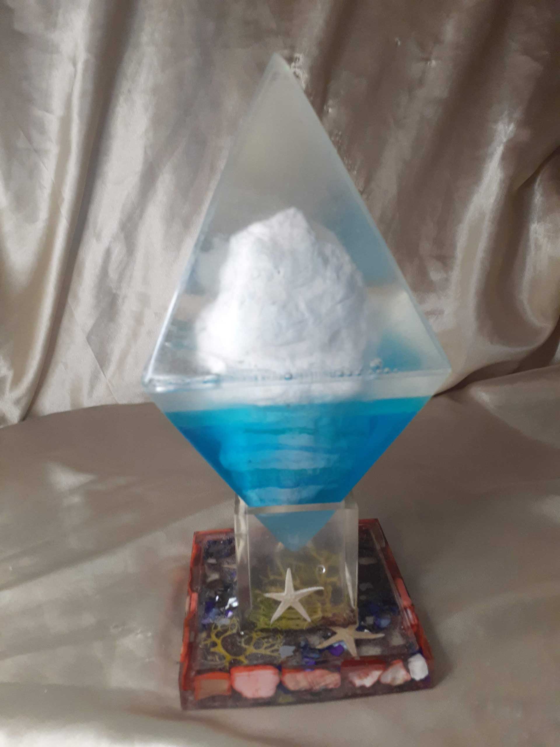 Polar Bear on Iceberg Diamond Pyramid with Ocean Bottom Stand - Image 4