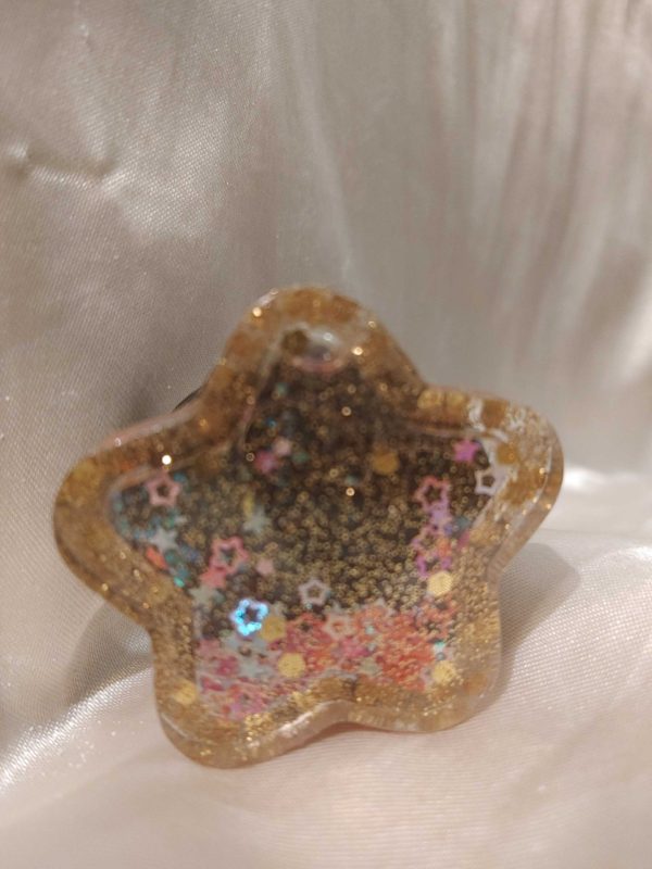 Star Gold Stars Glitter Shaker Pop-Out Phone Holder