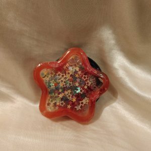 Star Red Star Glitter Shaker Pop-Out Phone Holder