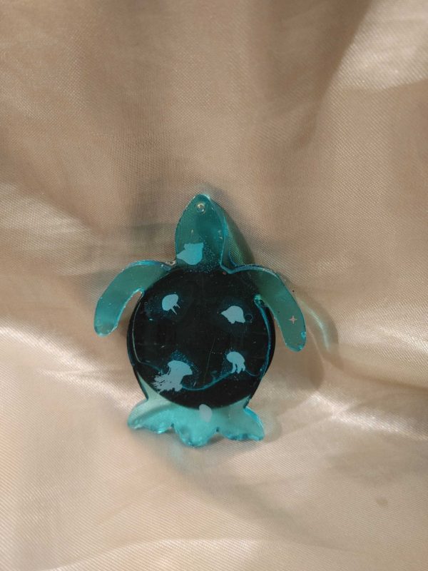 Turtle Blue with Jellyfish Pop-Out Phone Holder