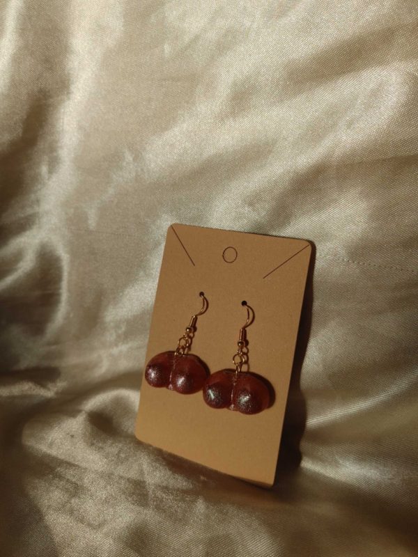 Boobs (Medium) Red Colour Shift Silver Tone Post Earrings