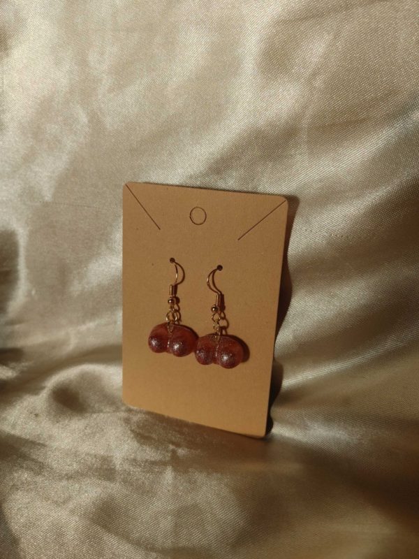 Boobs (Small) Red Colour Shift Silver Tone Post Earrings